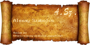 Alexay Szabolcs névjegykártya